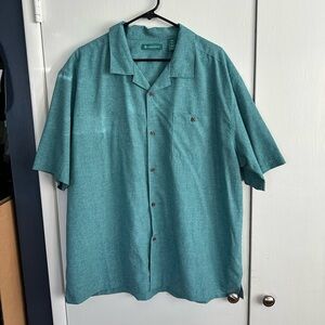 Cubavera Teal Short Sleeve Men's Shirt